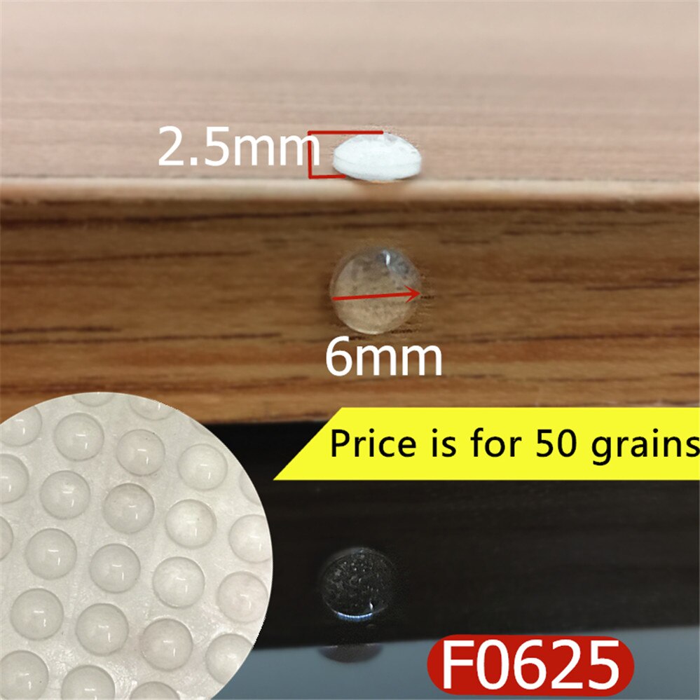 Vários Tamanhos de Porta de Armário Amortecedor amortecedor de silicone auto-adesivo pad com o ponto saliente para cozinha armário gaveta parar: F0625 x 50 Grains