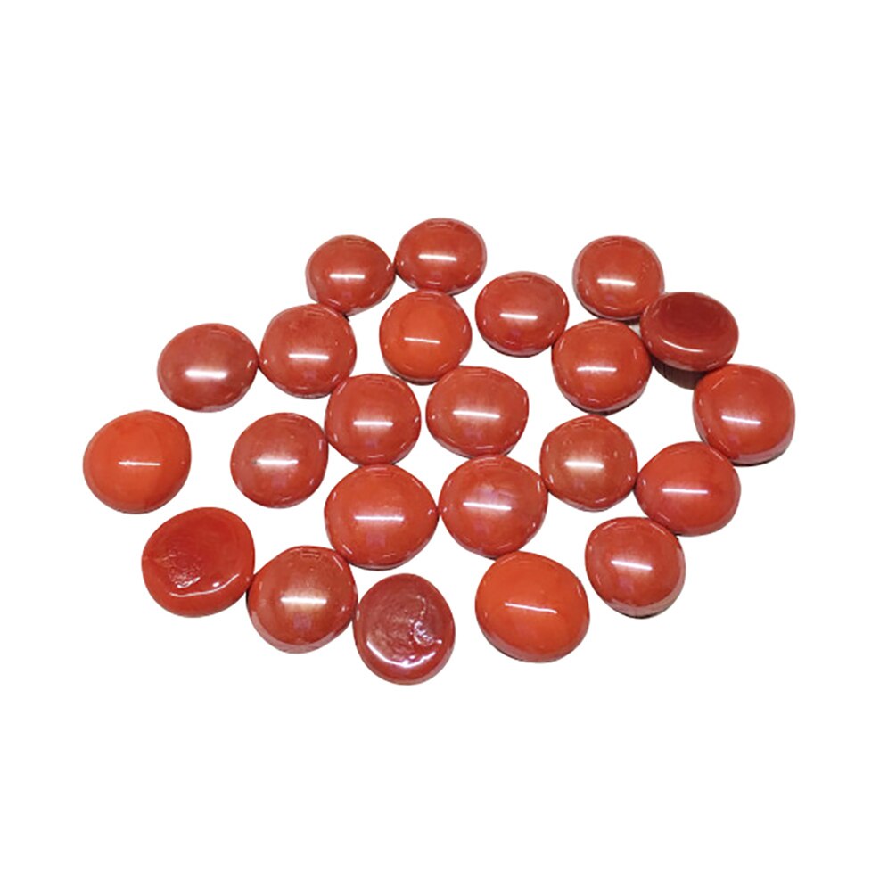 100g Clear Glass Mosaic Tiles Round Flat Beads for Arts Craft Decorative Glass Stones for Mosaic Making: Red