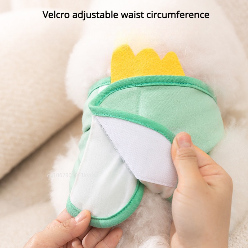 Dessin animé animaux réutilisables chien de compagnie mâle chien pantalon physiologique réglable sous-vêtements sanitaires bande ventrale coton couche-culotte chiot