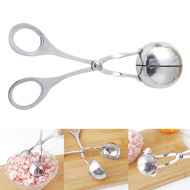 Steel Kitchen Ball Maker Stainless Meatball Production Mold Convenient Fried Meatballs Making Spoon Kitchen Meat Tools