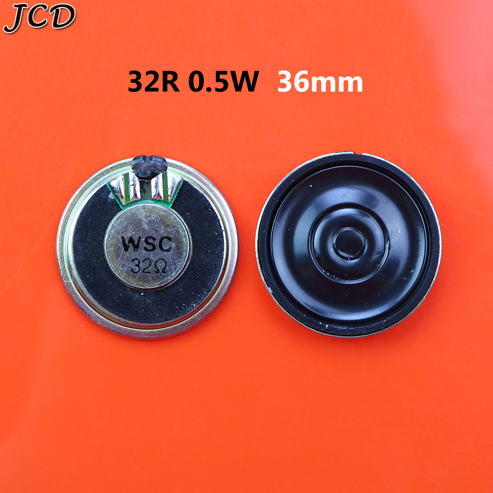 JCD 1pcs Ultra-thin speaker 32 ohms 0.5 watt 32R 0.5W speaker Diameter 23mm 28mm 36mm 40mm 50mm 57mm Loudspeaker
