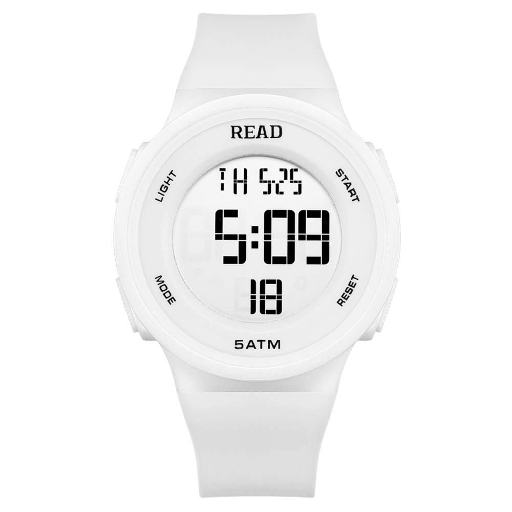 Horloges voor dames, modehorloge met LED-definitieweergave met hoge resolutie, waterdicht multifunctioneel elektronisch digitaal horloge: WHITE