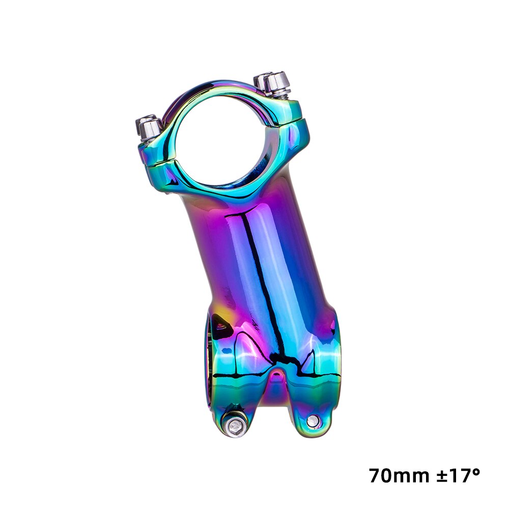ZTTO Rainbow MTB Road Bike Oil Slick Stem 17 7 Degree 60 70 80 90mm High Strength Lightweight Fit 31.8mm Handlebar XC AM: 17degree 70 rainbow
