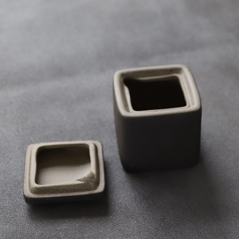 LUWU black crockery ceramic tea caddies porcelain tea canisters storage tea or food