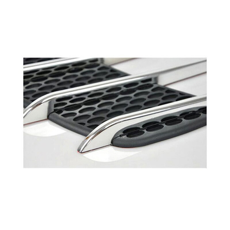 2Pcs Car Airflow Sticker Truck Car Styling Exterior Decal 3D Car Sticker Paper Chrome Shark Gill 3D Car Sticker Side Vent