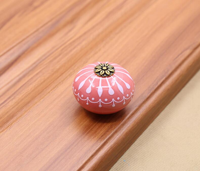 40MM kolorowe ceramiczne okrągła szafka gałki uchwyty robić drzwi szuflada robić szafki szafa meble uchwyt gałki: E