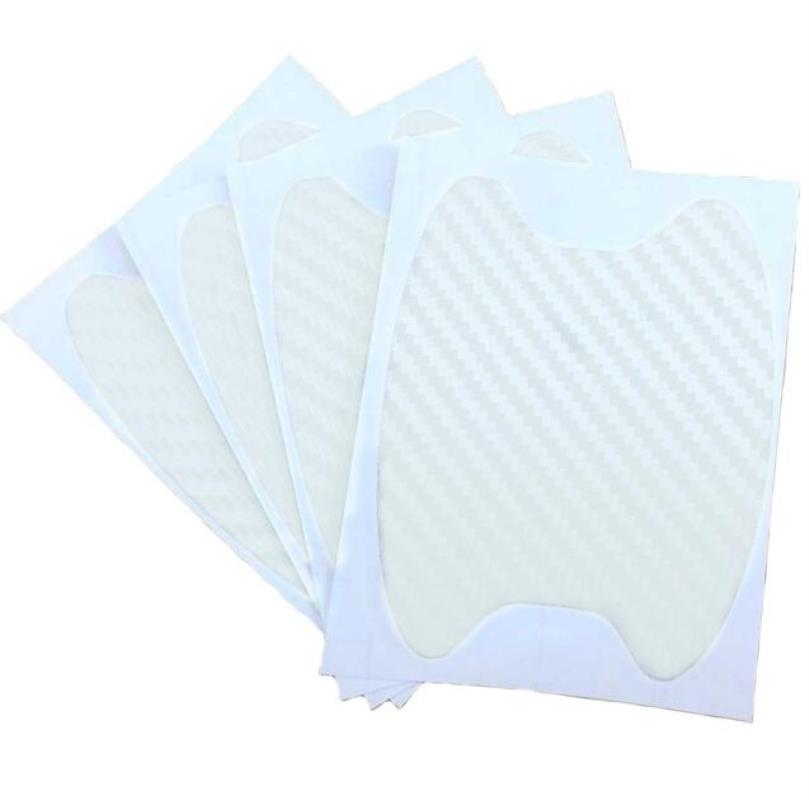 4 stk / parti universal bil dørhåndtag ridser bil ryster beskyttende vinyl protector film bilhåndtag beskyttende: Hvid