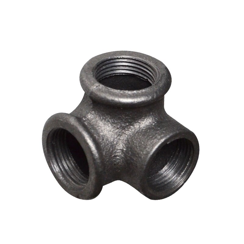 3Pcs/Lot G1/2" DN15 Female Equal Side Outlet Elbow Connector BS Standard Thread Hardware Pipe Fittings Black Iron Cast Tee