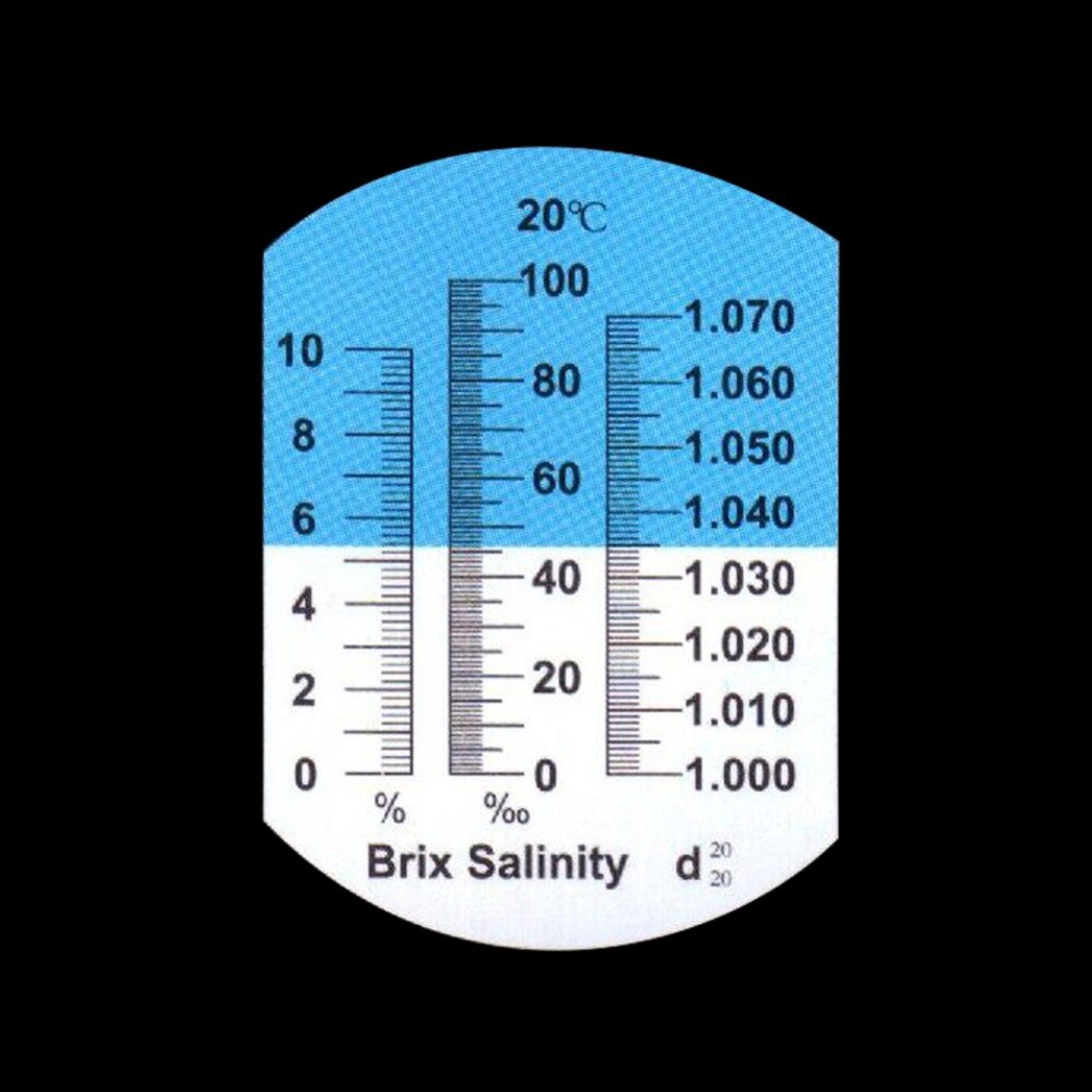 Medidor de salinidad del mar, refractómetro de concentración de agua salada para acuario, medidor portátil de cría de maricultura, 0 ~ 100%