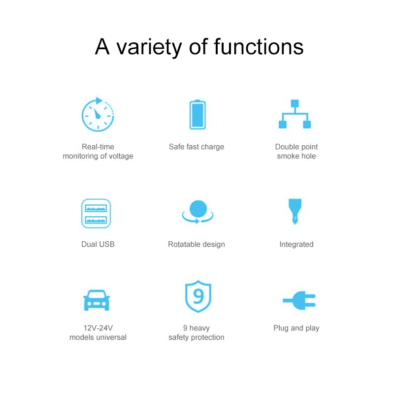 12V 24V Car 2 Way Power Socket Splitter QC3.0 Dual USB Charger LED Voltmetr For Mobile Phone Tablet GPS SUV Truck