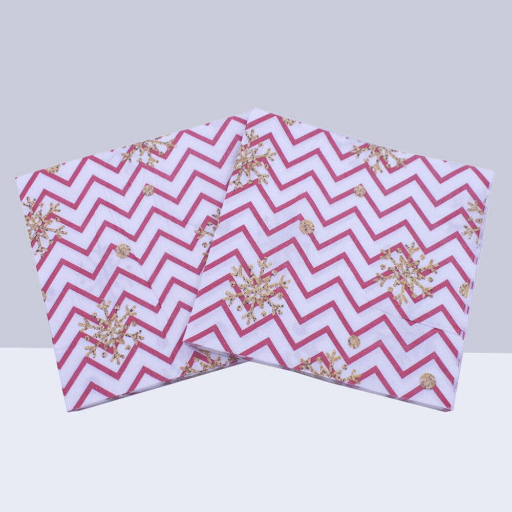 20 Stuks Gedrukt Kerst Servetten Wegwerp Xmas Sneeuwvlok Patroon Tissue Diner Servetten Verjaardagsfeestje Gunsten Supplies