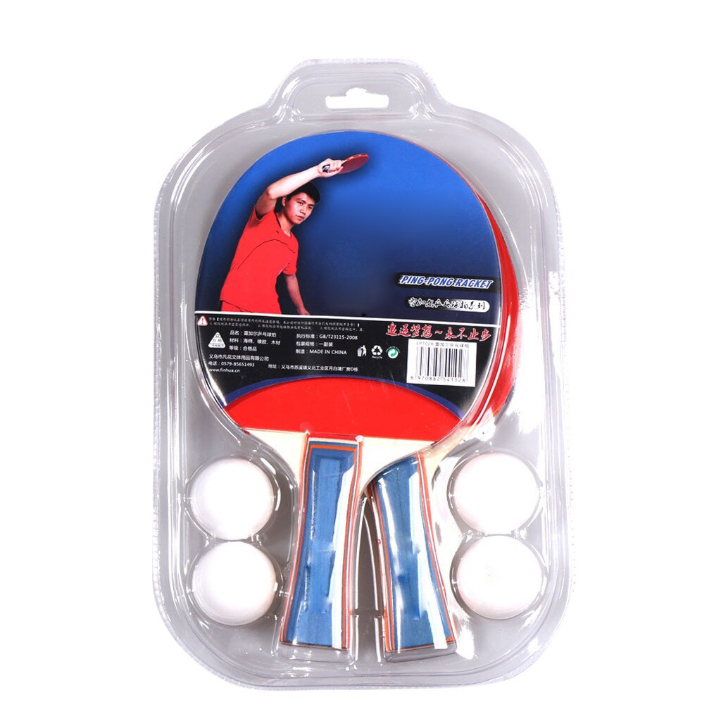 2Pcs Table Tennis Racket with 4 Table Tennis Balls Super Powerful Ping Pong Racket Indoor Beginner Table Tennis Racket Set