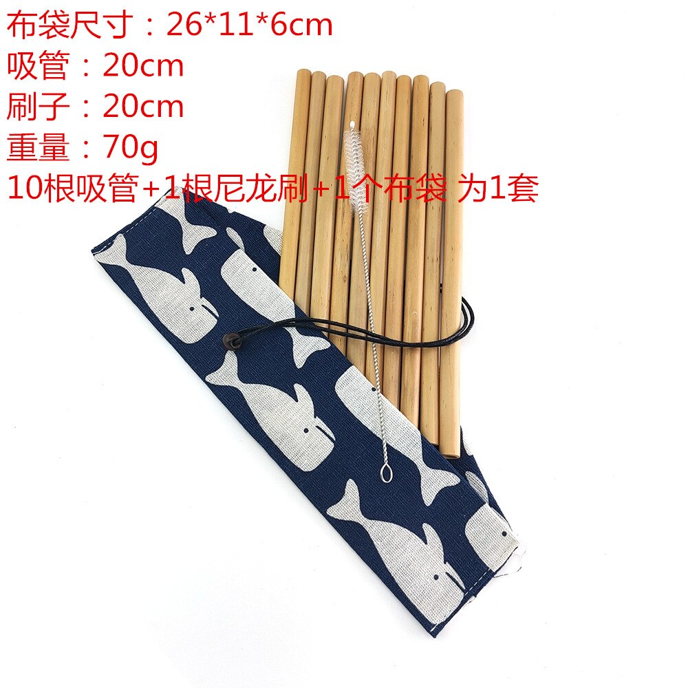 Reusable Bamboo Drinking Straws 10pcs/set Bamboo Drinks Straw Party supplies: G