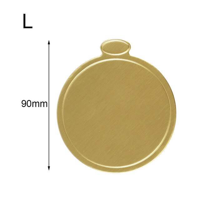 Pack von 100 Runde Kuchen Bretter Dekorative Einweg Kuchen Pizza Kreis Karton Kuchen Karton Kuchen Papier Bretter: golden 9cm