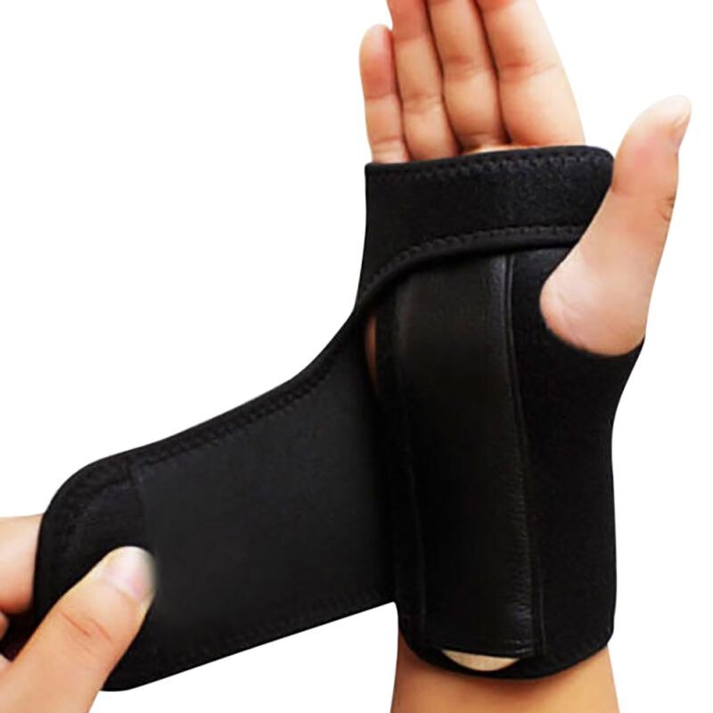 Finger Splint Carpal Tunnel Syndrome Protection Wrap Gym Sports Bandage Orthopedic Hand Brace Wrist Support: Black / Left hand