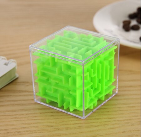 3D Doolhof Magische Kubus Transparant Zeszijdige Puzzel Speed Cube Rollende Bal Game Cubos Doolhof Speelgoed Voor Kinderen Educatief: green