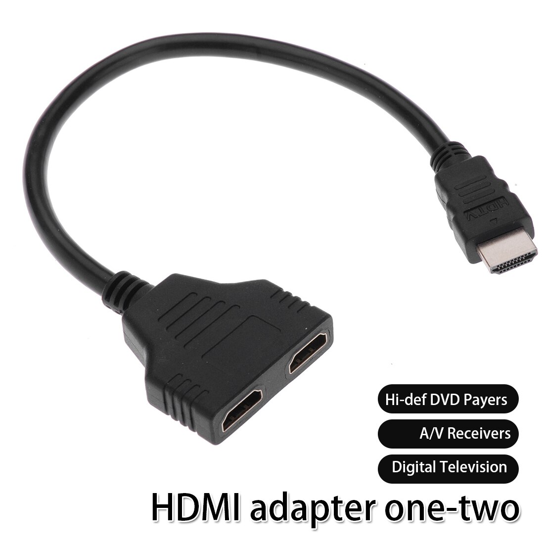 Hdmi-splitterkabel 1 mannelijke dubbele adapter in hd led lcd-tv-converter