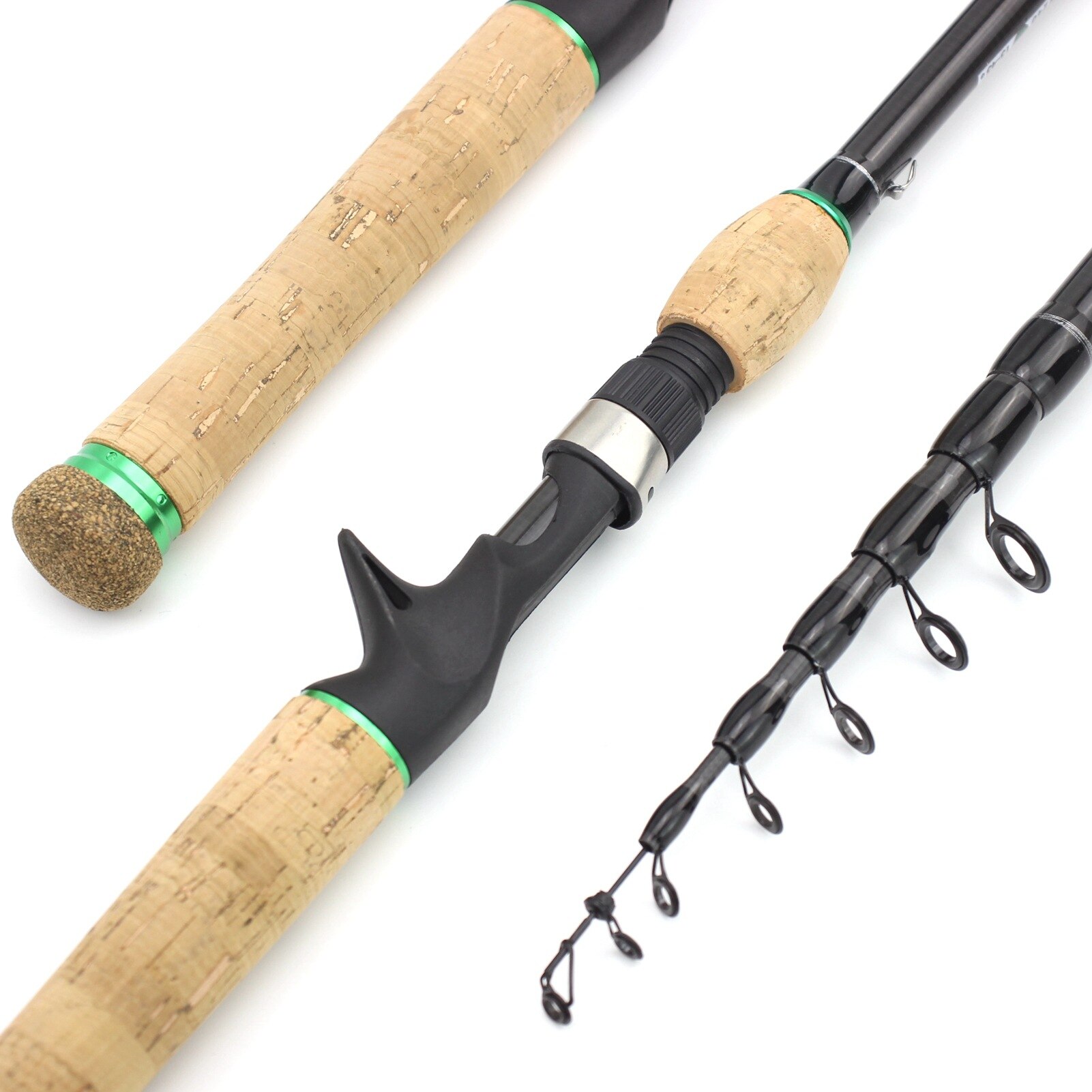 Telescopic Lure Rod 1.8M 2.1M 2.4M 2.7M Carbon Fiber Cork Wood Handle Spinning Rod Fishing Pole Tackle