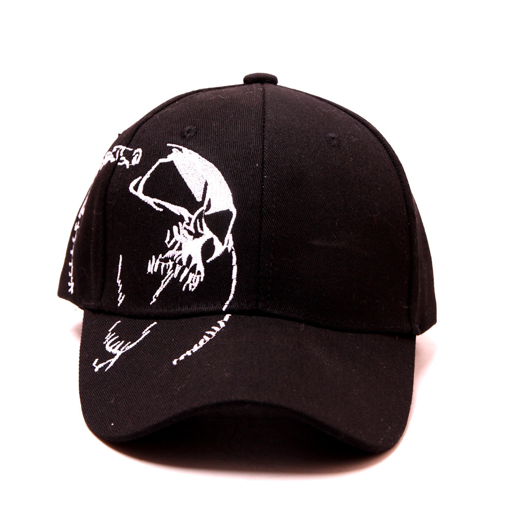 Embroidered Skull Cap for Men Cotton Baseball Caps Sports Pattern Black Women Army Male Cap Knit Cap Hip Hop