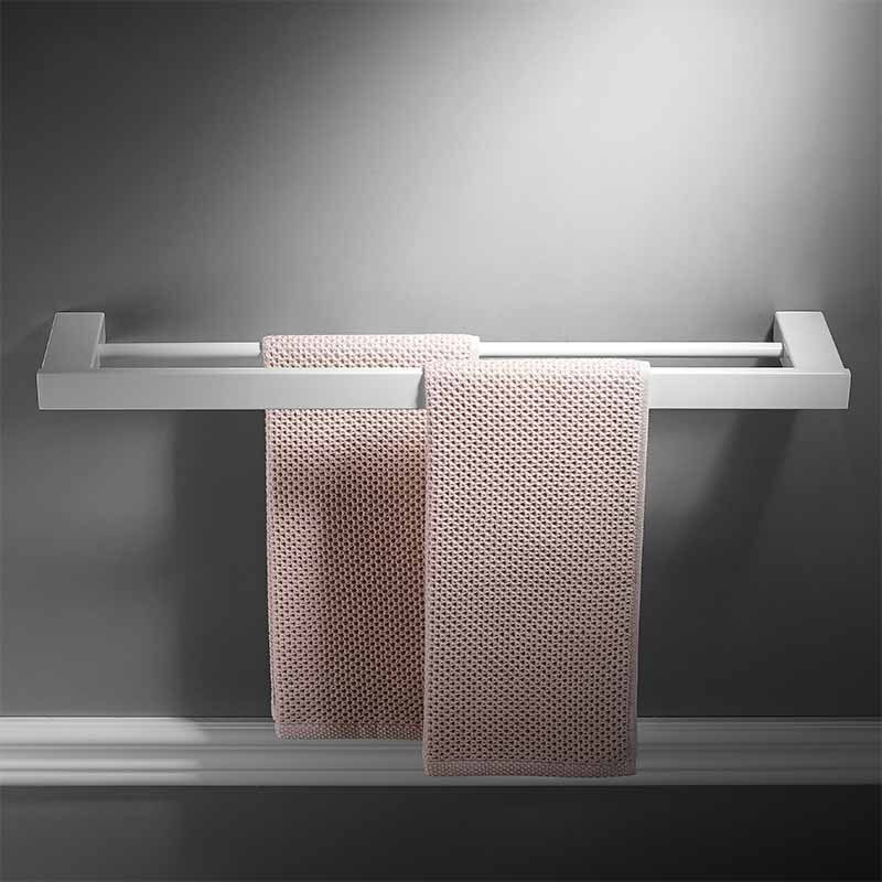 Nordic White Towel Rack 304 Stainless Steel Folding Bath Towel Rack Bathroom Accesories Set Toilet Bursh Holder Towel Bar Holder