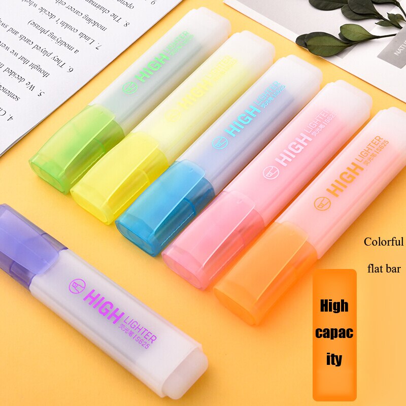 Delikatesseforretning 1 stk dejlige 6 farver highlighter tegneserie søde slik farvede kuglepenne highlight markør pen elev brevpapir forsyninger