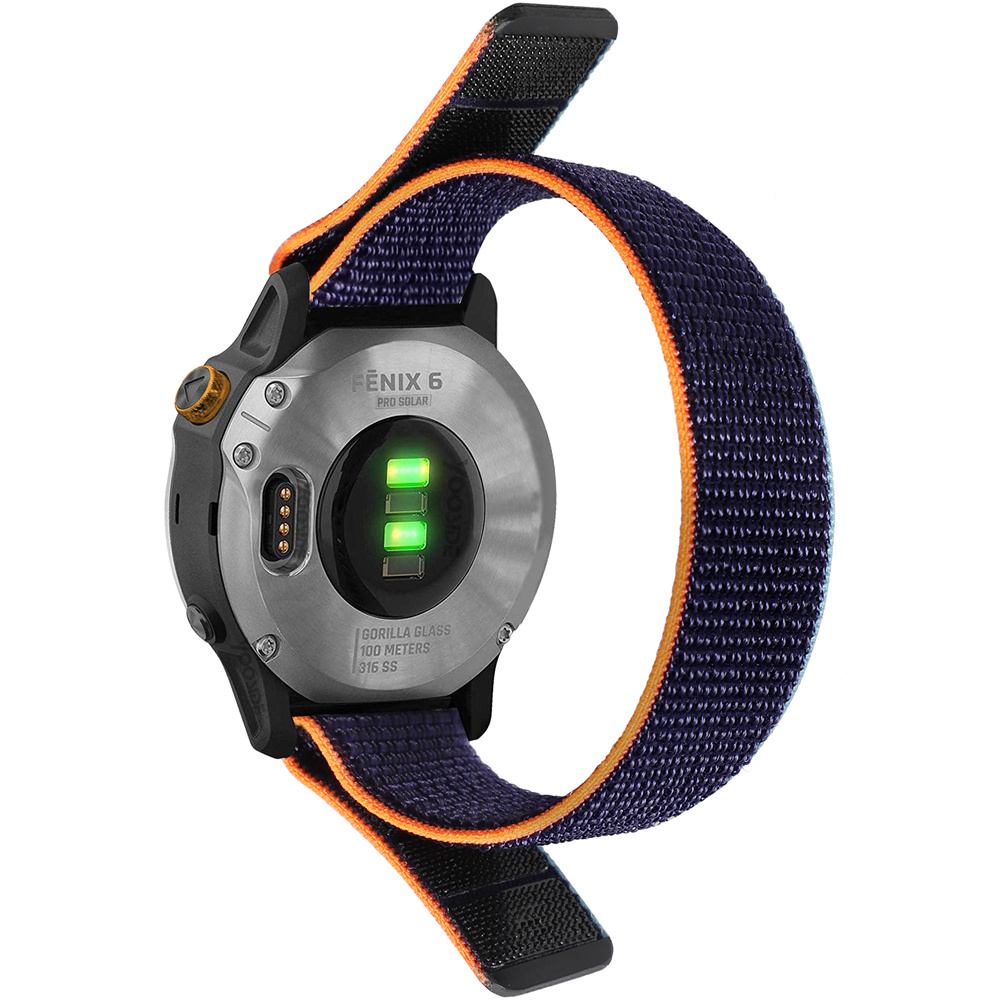 22Mm 20Mm Nylon Band Voor Garmin Fenix 6 5 6S 5S Pro Plus/Forerunner 935 945 Armband Klittenband Sneldrogende Horloge Band Correa: navy blue / For 20mm