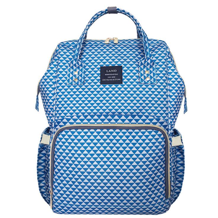 Land pusletaske rygsæk pusletasker stor rygsæk baby organizer barselstasker til mor håndtaske baby ble: Blå plaid