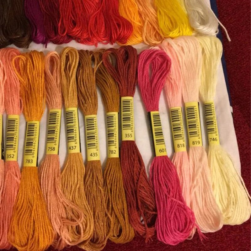 50pcs Cross Stitch Thread Anchor Similar Dmc Embroidery Floss Cross Stitch Cotton Embroidery Thread Floss Sewing Skeins Craft