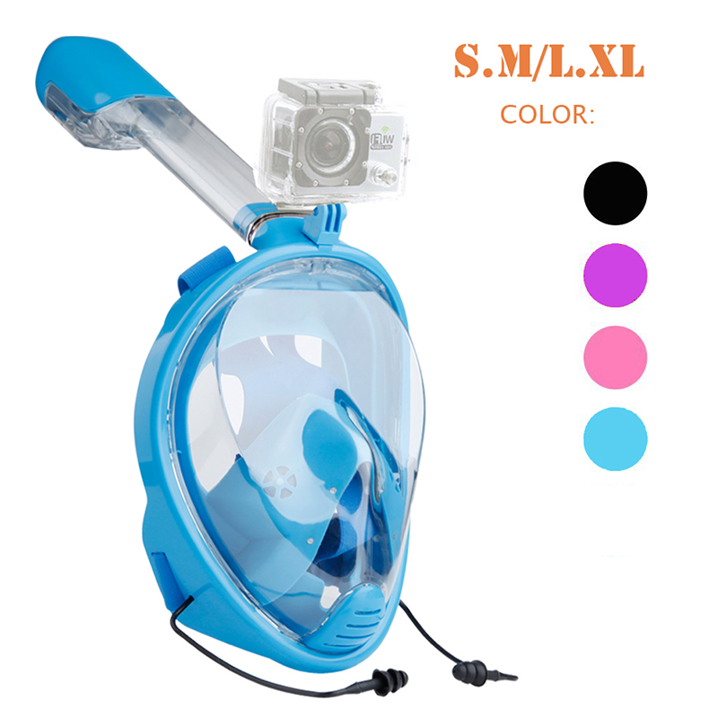 YaHey máscara de natación de cara completa vista Anti-niebla Snorkel máscara para buceo equipo subacuático Snorkel para GoPro Compatible