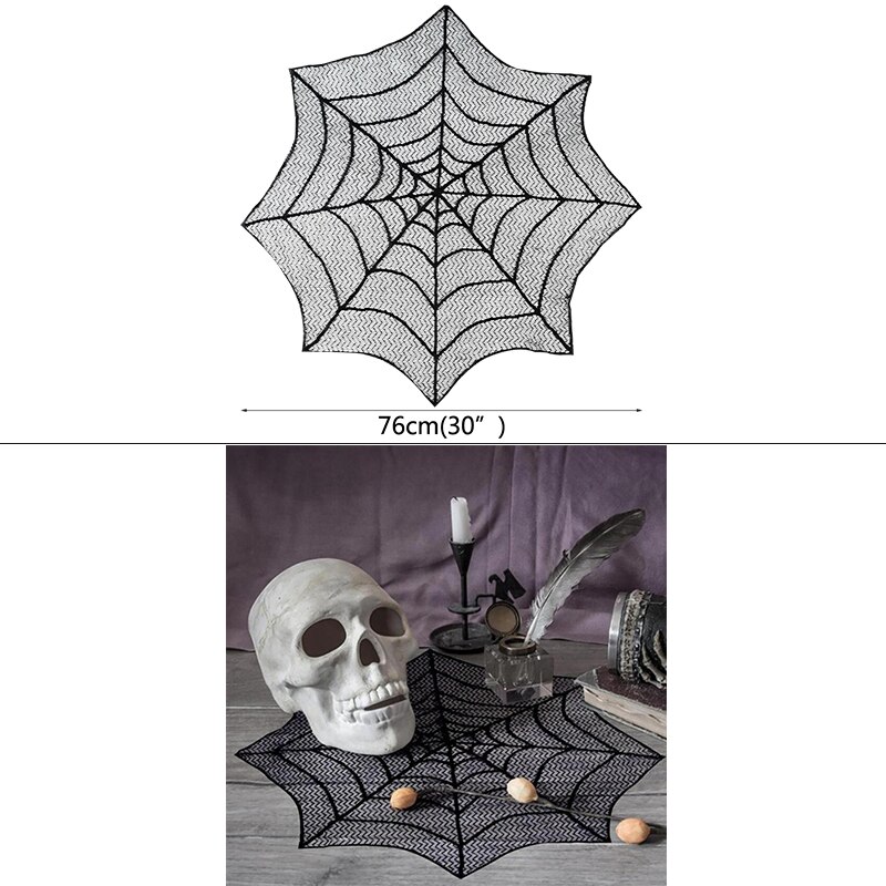 1pc halloween blonder edderkop web duge rektangel pejs tørklæde dækning møbler dekoration lampeskærm halloween fest indretning: B01