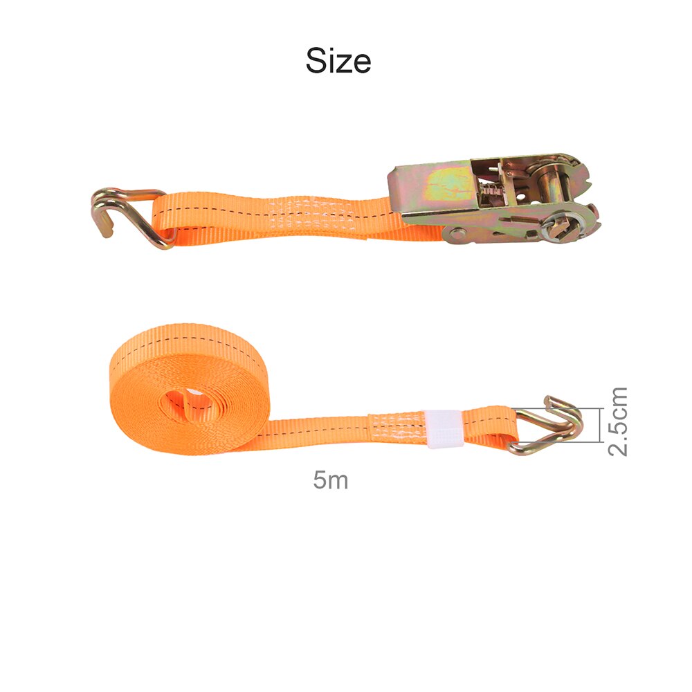 1/2/4Pcs 800KG Ratchet Straps Tie Down Claw Lorry Strap Lashing Polyester for Car motorcycle bike With Metal Buckle 25mm 5 Meter
