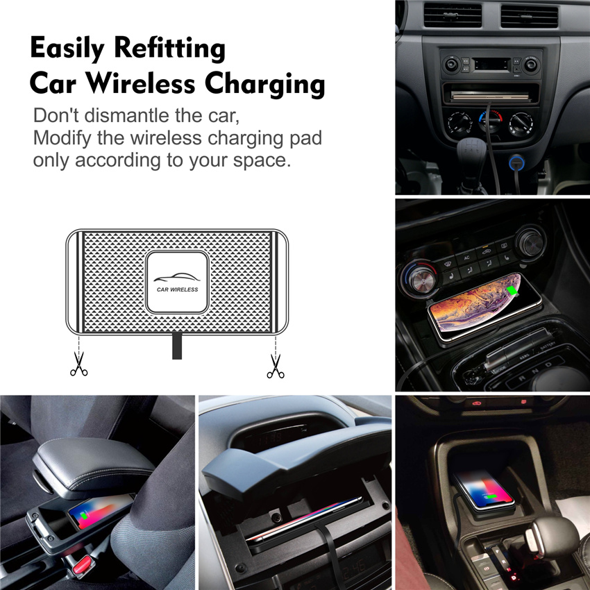 Drahtloses Autoladegerät, Silikon-Anti-Rutsch-Pad, Cradle Dock für iPhone 16, 14, 13, schnelle kabellose Auto-Ladestation, Auto-Modifikation