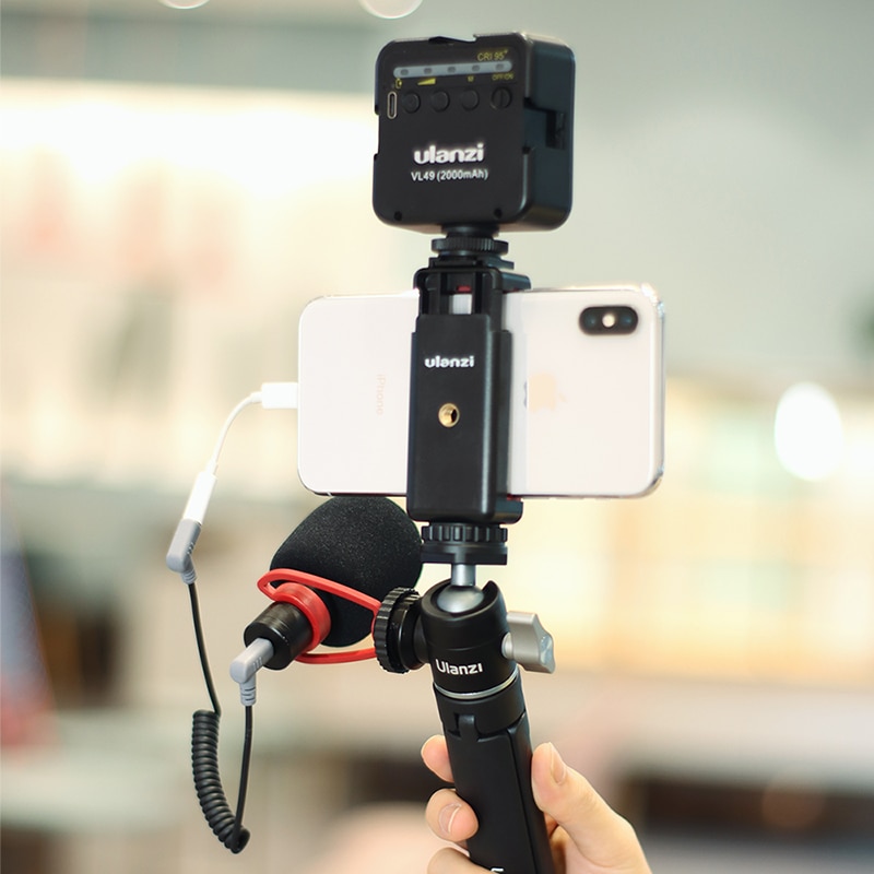 Ulanzi – Mini trépied Vlog double tête de boule froide pour Microphone, lumière LED, extension trépied pour Smartphone Sony A6400, kit de photographie