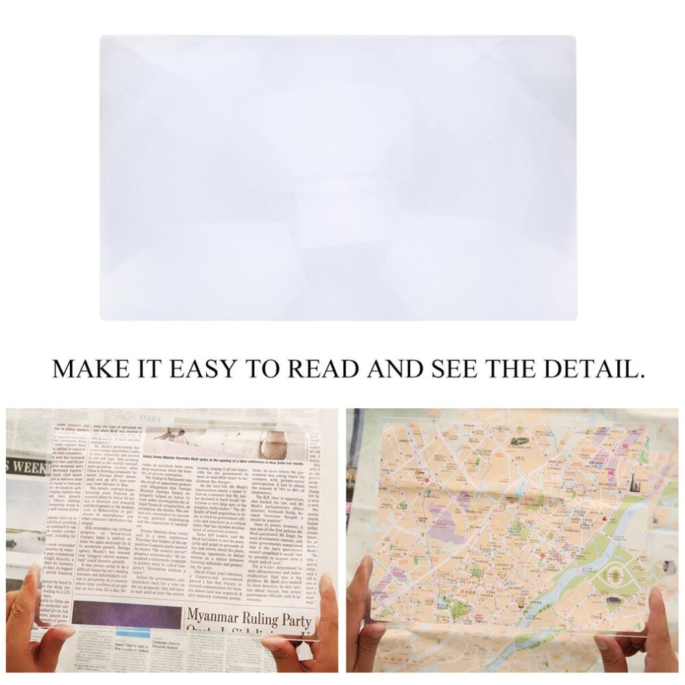 Magnifying Glass large reading A4 Magnifier Reading Book glasses Full Page 3X Sheet Lens Magnification XL Sheet Fresnel
