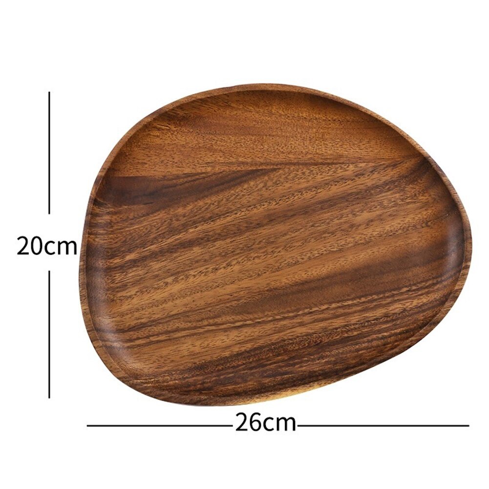 Hout Acacia Hout Servies Onregelmatige Ovale Massief Houten Fruitschaal Fruitschaal Schotel Thee Dienblad Dessert Diner Plaat Bestek: B