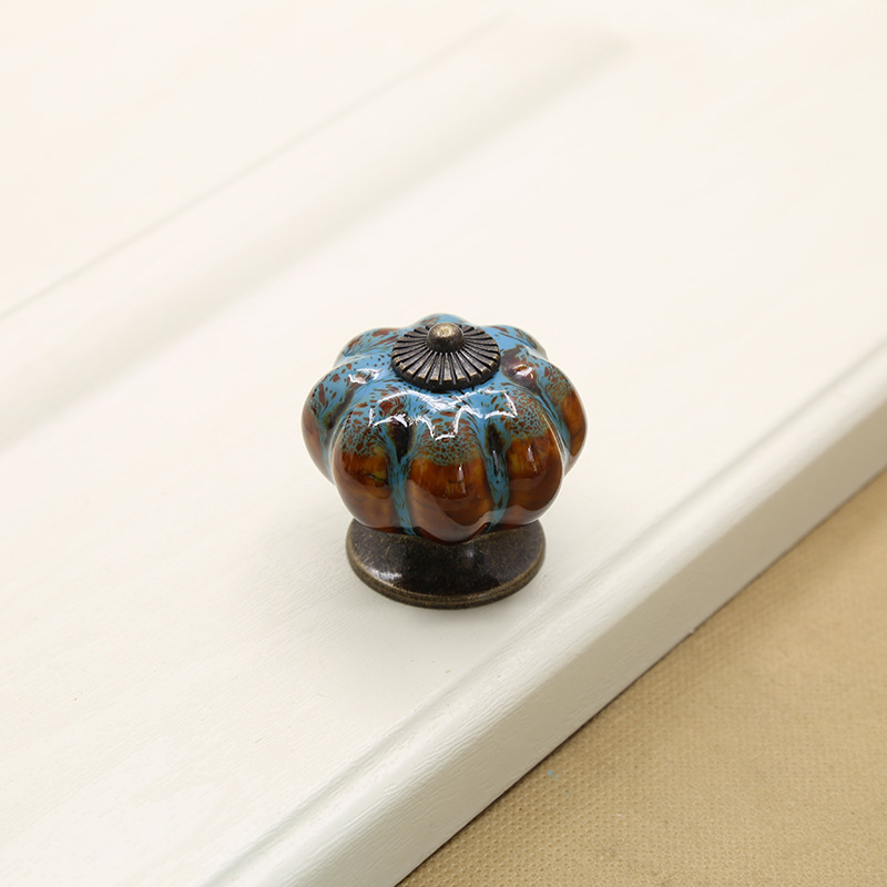 10 stücke 40mm Bunte Keramik kürbis Schrank Knöpfe Tür ziehen Griffe Schrank Schublade Schrank Möbel Griff Knöpfe: C