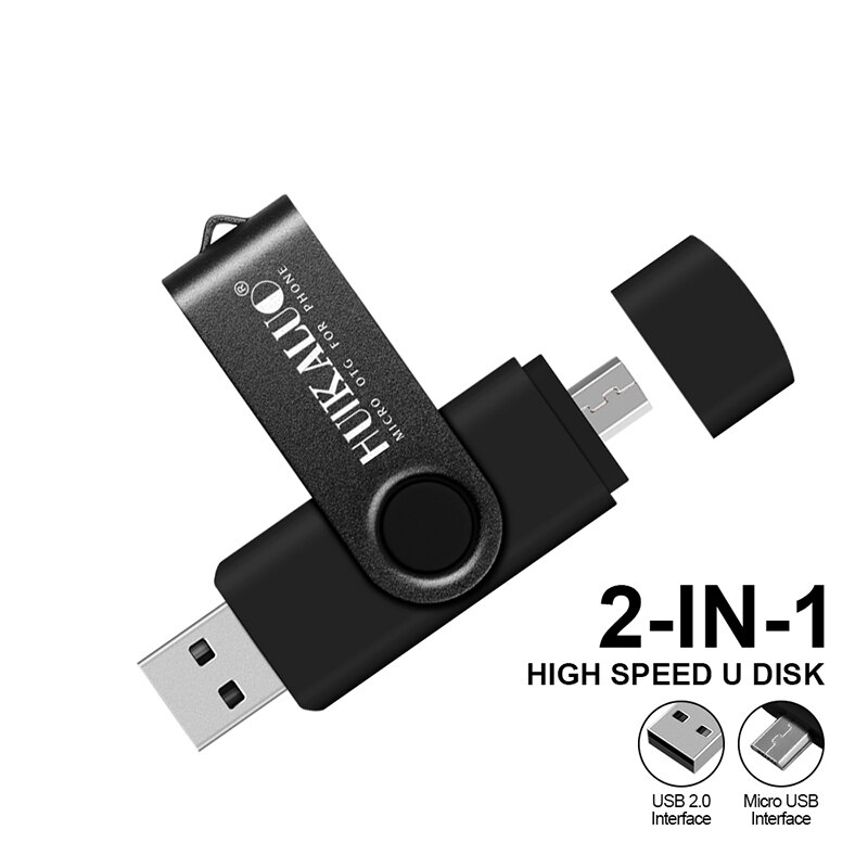 Movimentação alta 2.0 16gb 32gb 64gb 128gb 2 do flash de usb de quanlity otg micro em 1 disco pendrive pendrive u da vara de usb da memória da movimentação do flash: 32GB / Black