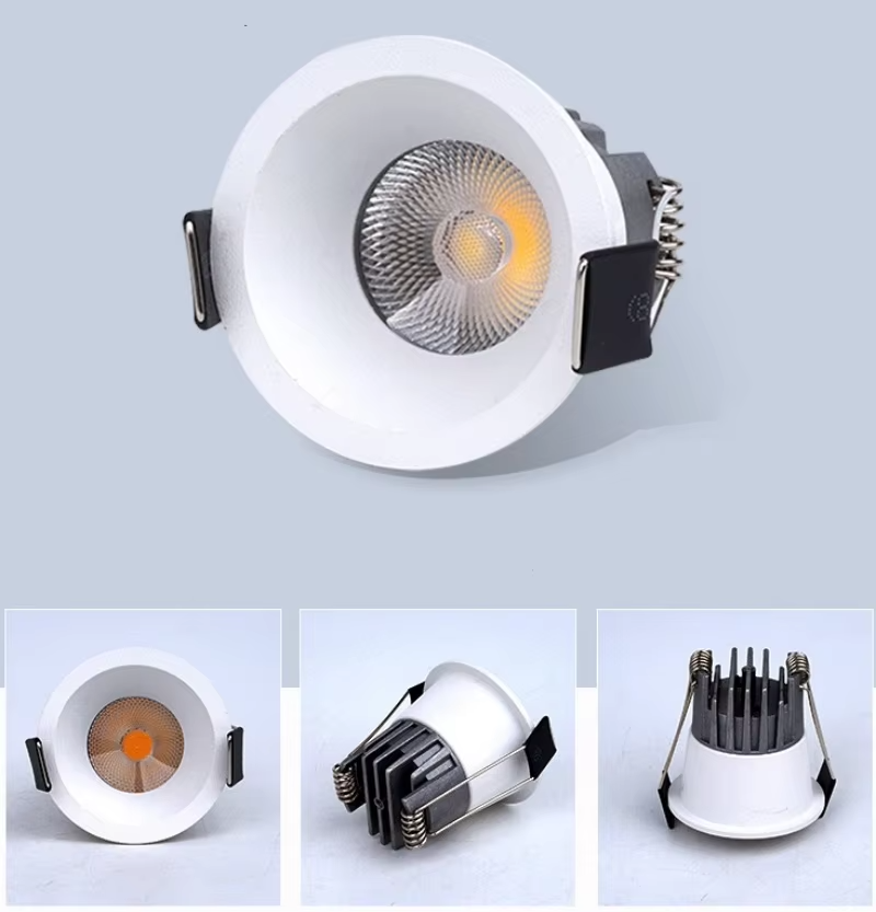 Mini foco LED regulable, luz de techo antideslumbrante COB, luz empotrada para dormitorio, cocina, vitrina de vino, luz de exhibición: S / Morado / 9 W