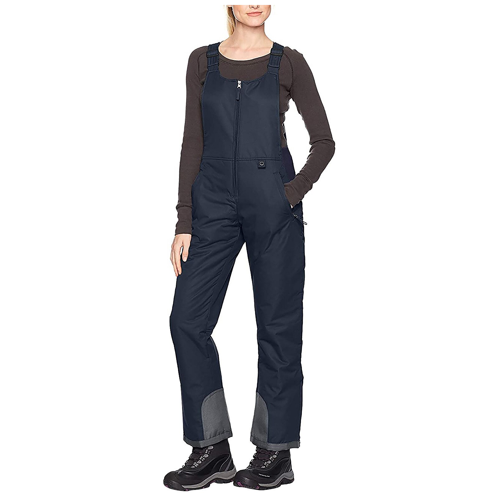 Skiën Broek Jumpsuit Geïsoleerde Bib Overalls Effen Kleur Zak Een Stuk Bretels Broek Combinaison Femme # Ski Broek