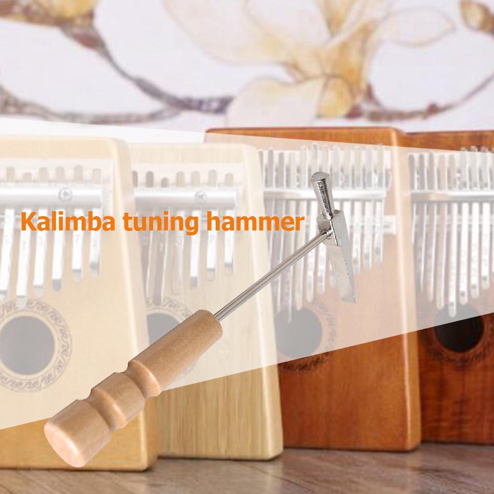 145x60x20mm Durable Kalimba Tuning Hammer Holzgriff Metall Tragbare Tuning Hammer für Alle Größe Daumen klavier Silber Gelb