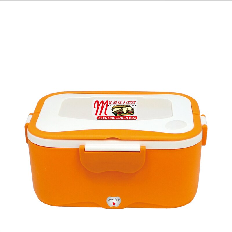 Elektrisk container opvarmet mad til frokost bærbar madkasse container mad varmere riskogere bil 12v lastbil 24v hus 220v: Orange / 220v
