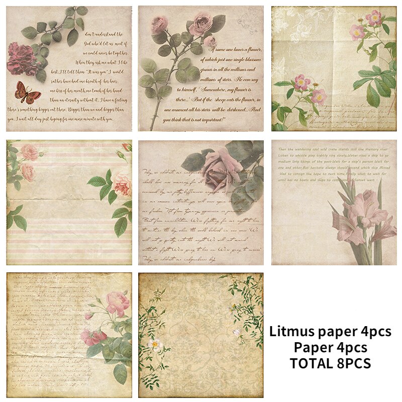 14Cm X 14Cm Chirstmas Retro Plakboek Rijstpapier Bloem Achtergrond Ambacht Diy Papier Junk Journal Scrapbooking Lakmoespapier 8 Stuks: Rood