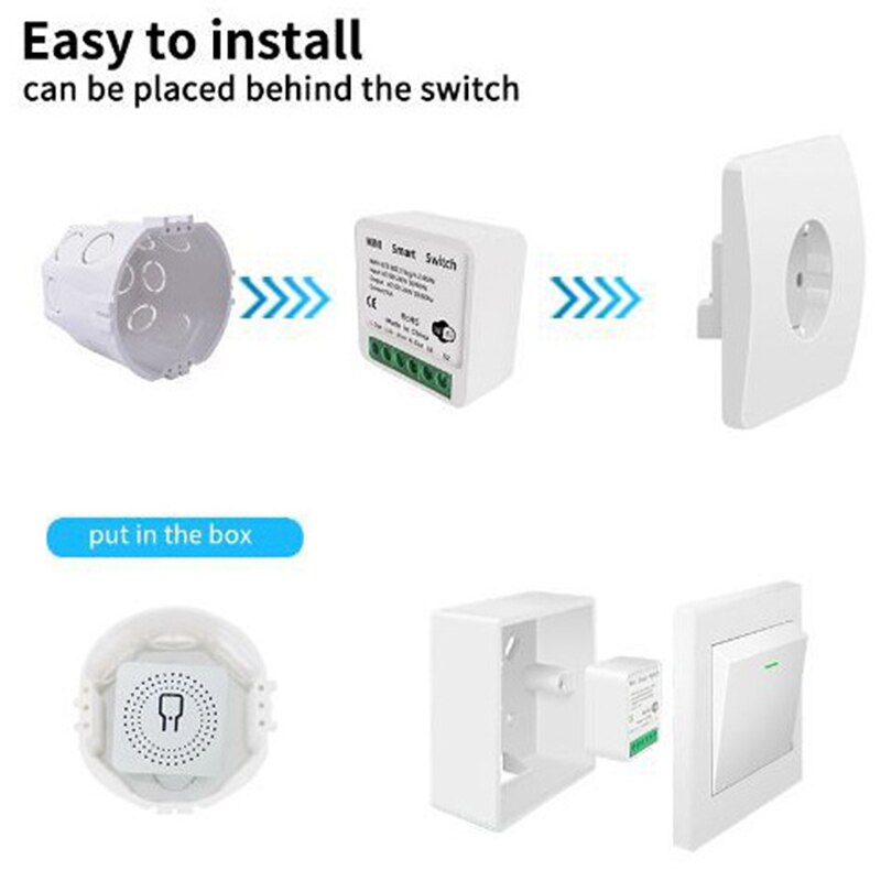 Tuya ZigBee WiFi Smart Switch Mini 16A Modulo di controllo a 2 vie On Off Interruttore Timer di controllo vocale remoto senza fili Alexa Google Home