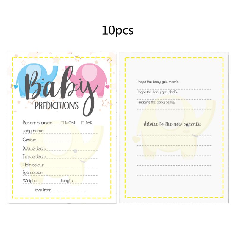 10 Pack Baby Shower Prediction Advice Cards - Baby Shower Games Gender Neutral: Default Title