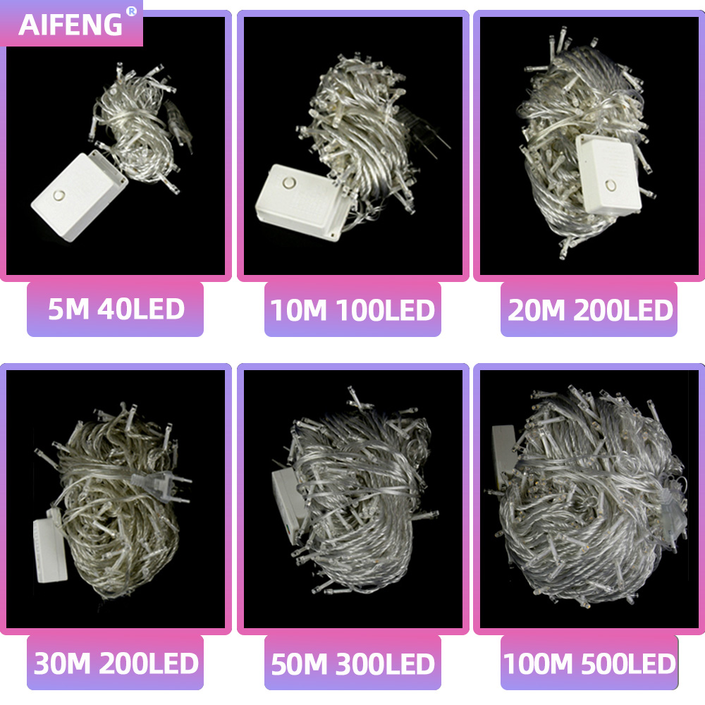 10M 20M 30M 50M 100M Christmas Garland Lights Led String Fairy Light Festoon Lamp Outdoor Decorative Lighting for Wedding Party