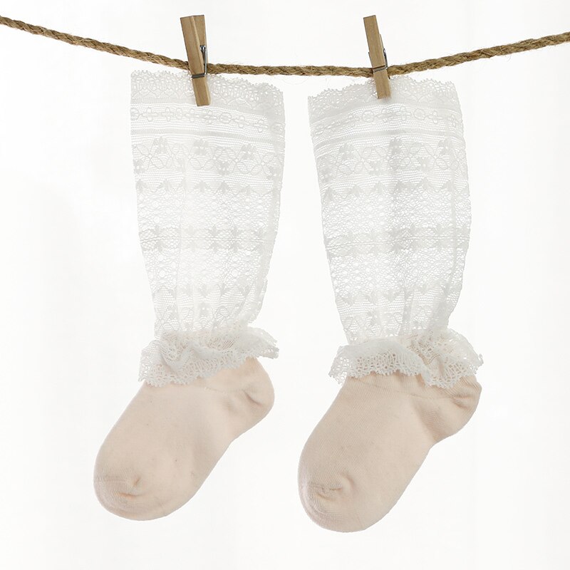 Baby Mädchen Spitze Knie Hohe Socken Süße Spitze Strümpfe Säuglinge Kleinkinder Kleid Nicht Unterhose Lange Socken: Rosa / 1zu3 Jahre