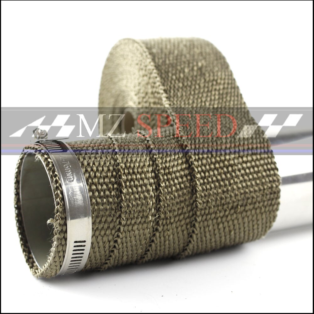 Envoltorio para tubo de escape, envoltura de tubo de bajada resistente al calor, bridas de acero inoxidable de 5m x 5cm para motocicleta y coche