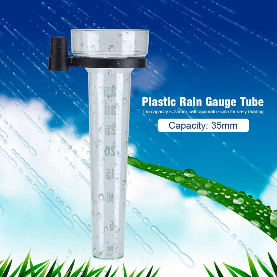 35mm 24.5cm / 9.65inch Plastic Rain Gauge Tube Accurate Measurement for Garden Outdoor Yard Capacity for Garden Field Yard