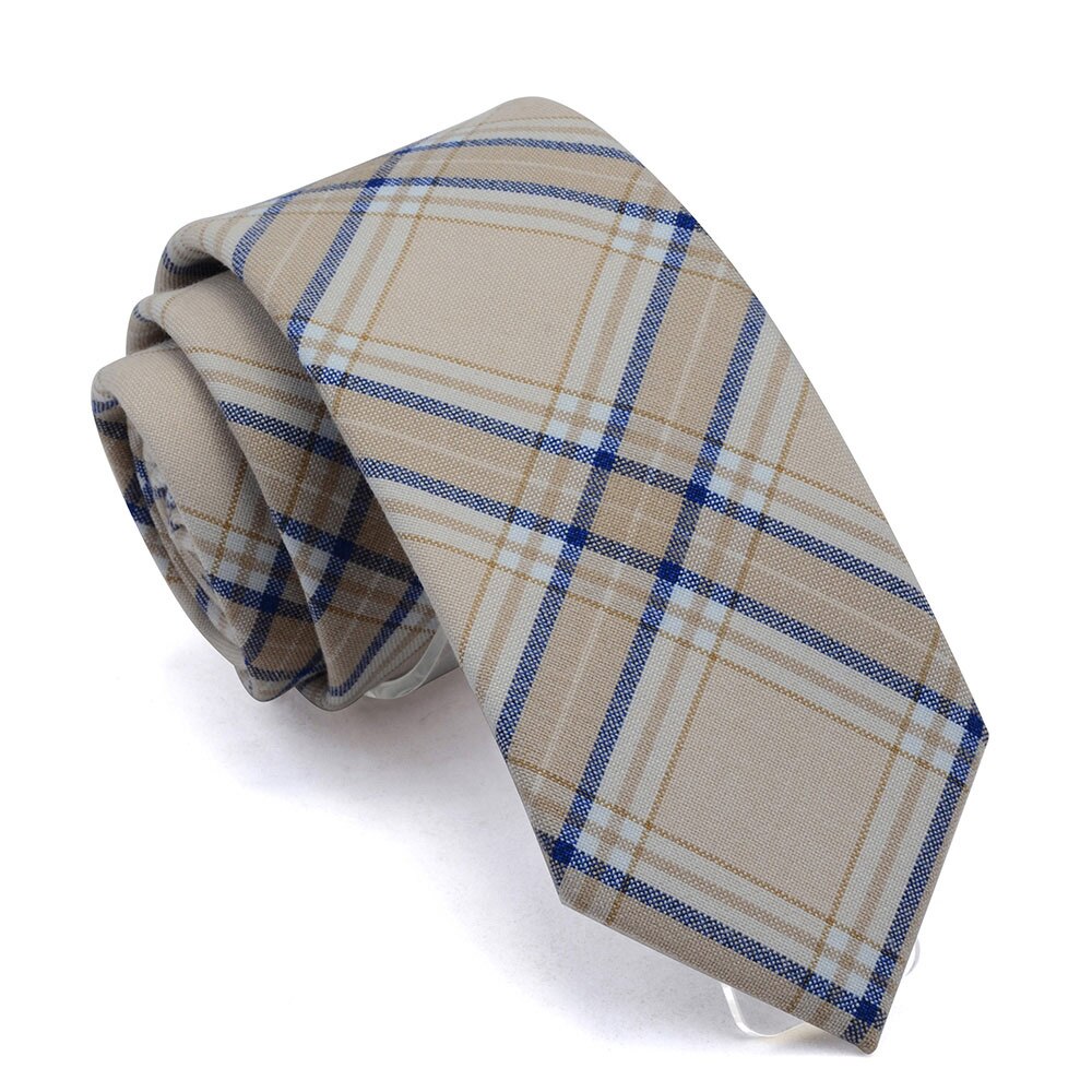 Gusleson slim slips 7cm plaid halsbånd til mænd tr jakkesæt materiale slips til bryllupsfest virksomhed rød grøn bomuld gravata