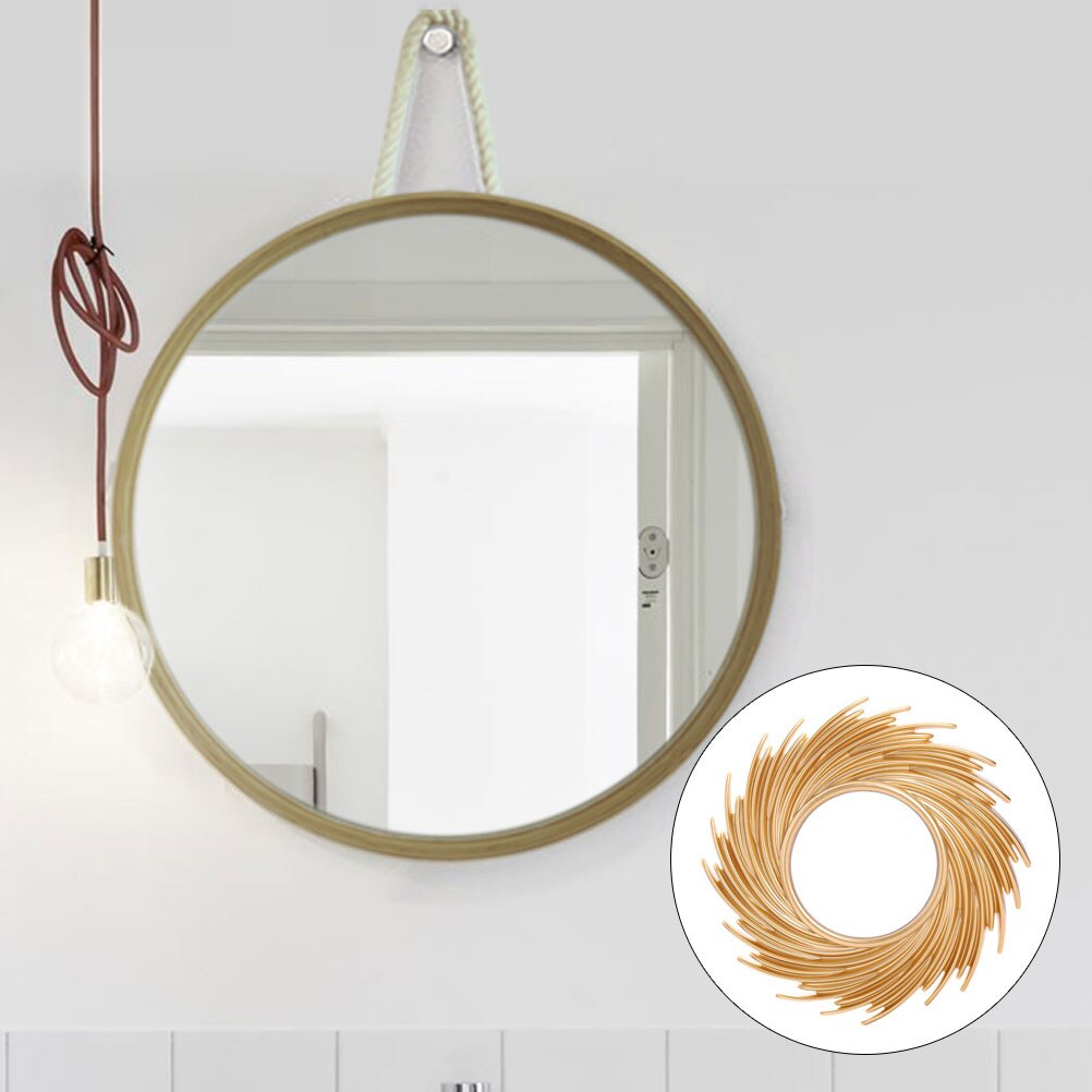 Vägghängande spegel plastspegel sminkspegel hängande spegel sminkverktyg hemspegel metall sminkspegel för hem badrum